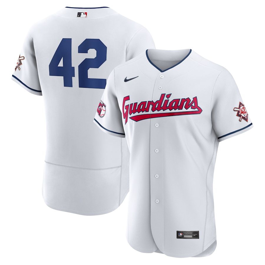 Men Cleveland Guardians 42 Jackie Robinson Nike White Authentic Player MLB Jersey